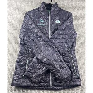 THE NORTH FACE THERMOBALL Insulated Packable Puffer Jacket Charcoal Teal Women M
